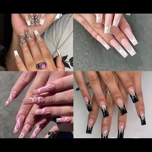 24 pcs Super long Ballerina Line false nails